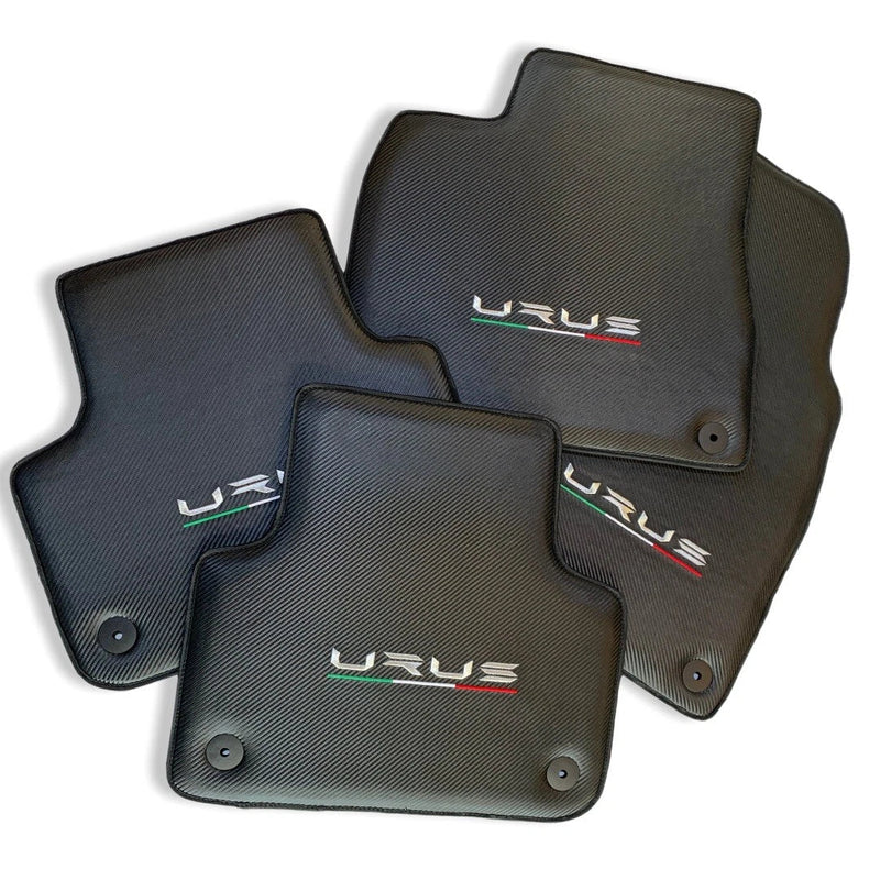 Lamborghini URUS Carbon Leather Black 2018-2024 Floor Mats
