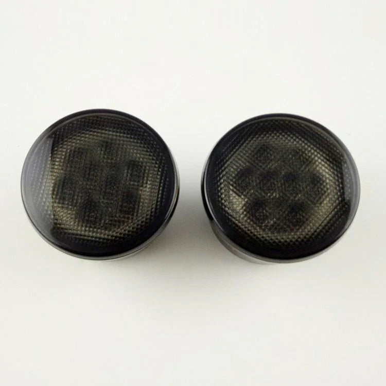 Jeep Wrangler JK LED Turn Signal Side Light Lens 2 x Smoke (2007-2018)