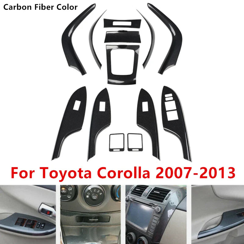 Toyota Corolla 13pcs Carbon fiber Car interior Cover Trim (2007–2013)