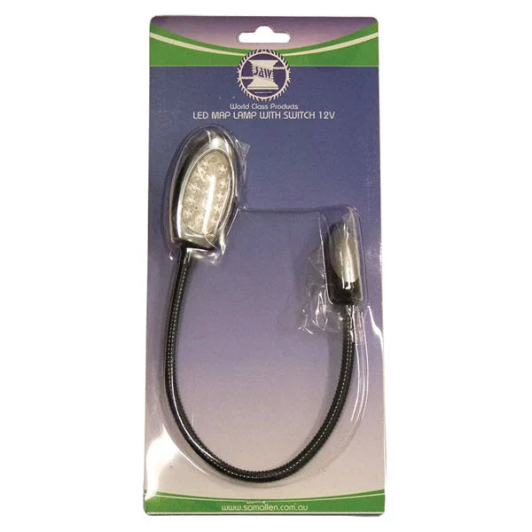 Boat / Caravan 12V LED Flexible Gooseneck Reading Chart/Map Light & Switch