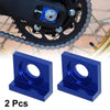 Motorcycle 2 x 15mm Hole Dia Chain Adjuster Block Tensioner Blue Metal