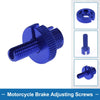 Motorcycle Brake Lever Barrel Adjusters Screws M8 Blue 2 Pcs