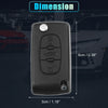 Citroen C2, Peugeot 3 Button Keyless Entry Remote Key Shell (2003-2010)