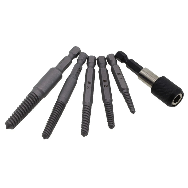 Pipes Bolt Easy Out Tool 6 x Stud Screw Extractor Remover