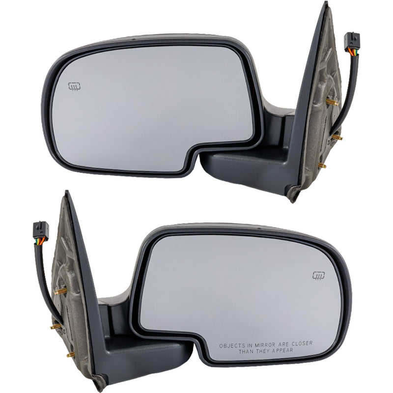 Power Heated w/ Puddle Light Side View Mirrors Pair Set