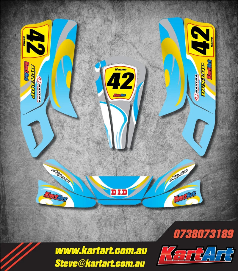Arrow X9 Junior Custom KART ART Sticker Kit (Whirlpool Style)