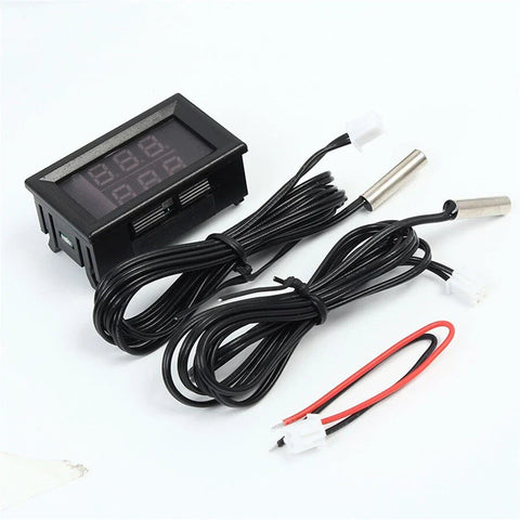 Car Red Blue LED Dual Digital Display Intercooler Supercharger Temp Gauge