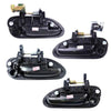 Exterior Outer Door Handle BlacK Set 4 Fits Honda Accord CG 4D Sedan 1998-02 D06