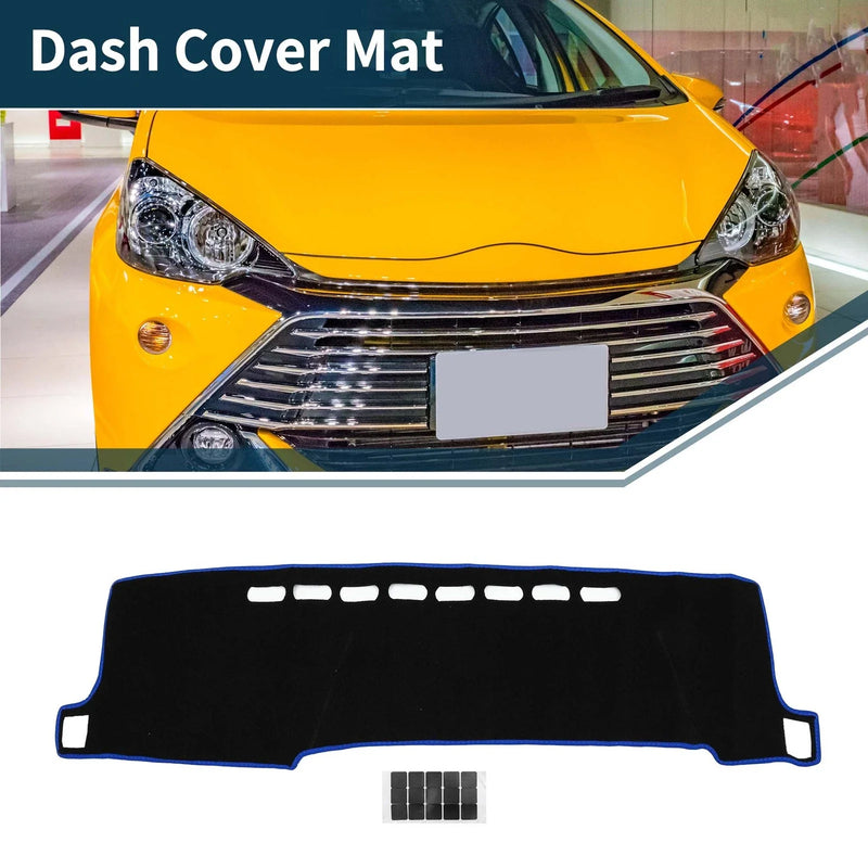 Toyota Aqua (2011-2021) - Black Blue 1 Set Dashboard Cover Mat