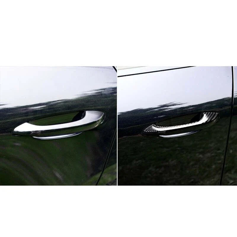 Porsche Macan Real Carbon Fiber Outer Door Handle Sticker Cover Trim Fit