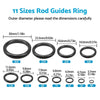 Repair 160Pcs 3.7-30mm Ceramic Fishing Rod Guide Rings