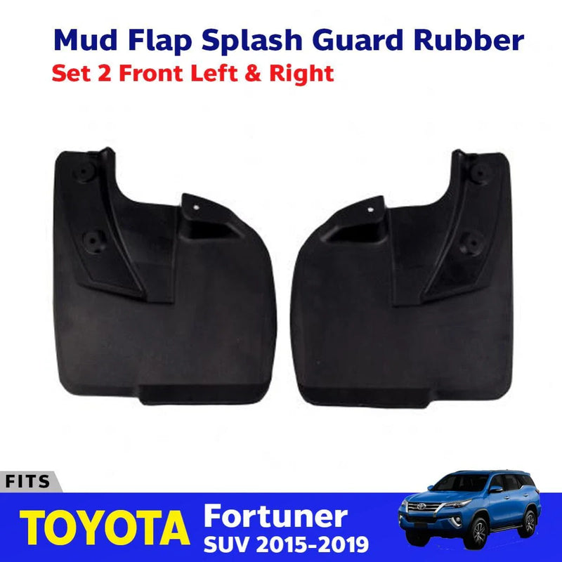 Splash Guard Mud Flap Rubber Front Pair LH+RH Fits Toyota Fortuner SUV 2017-19