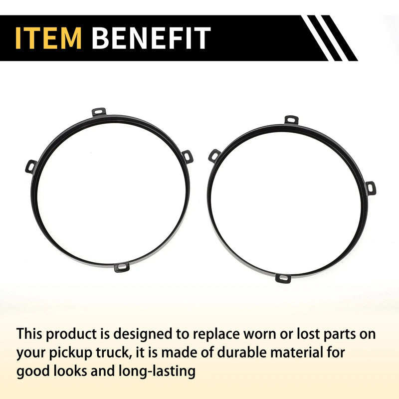 Jeep Wrangler TJ 7" Round Headlight Metal Ring (1997-2007)