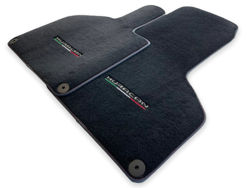Lamborghini Huracan 2014-2022 Black Tailored Carpets Red Stitch Floor Mats