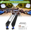 Motorcycle 1set M8/M10 Motorcycle Rear View Mirror Blue Aluminum Alloy