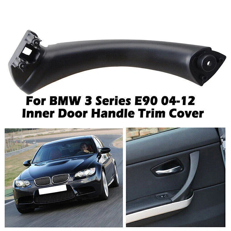 BMW E90 328i Black Left Side Inner Door Panel Handle Trim Cover (2007-2013)