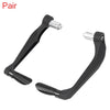 Motorcycle Black Pair 22mm Striped Brake Clutch Protector Hand Guard