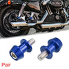Kawasaki Pair M10x1.5 Blue Motorcycle Swing Arm Spools Sliders Stand