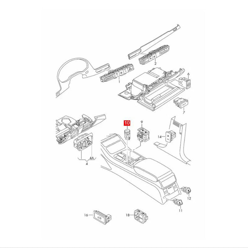 Audi A8 D4 Quattro Engine Start Stop Switch Button (2011–2017)