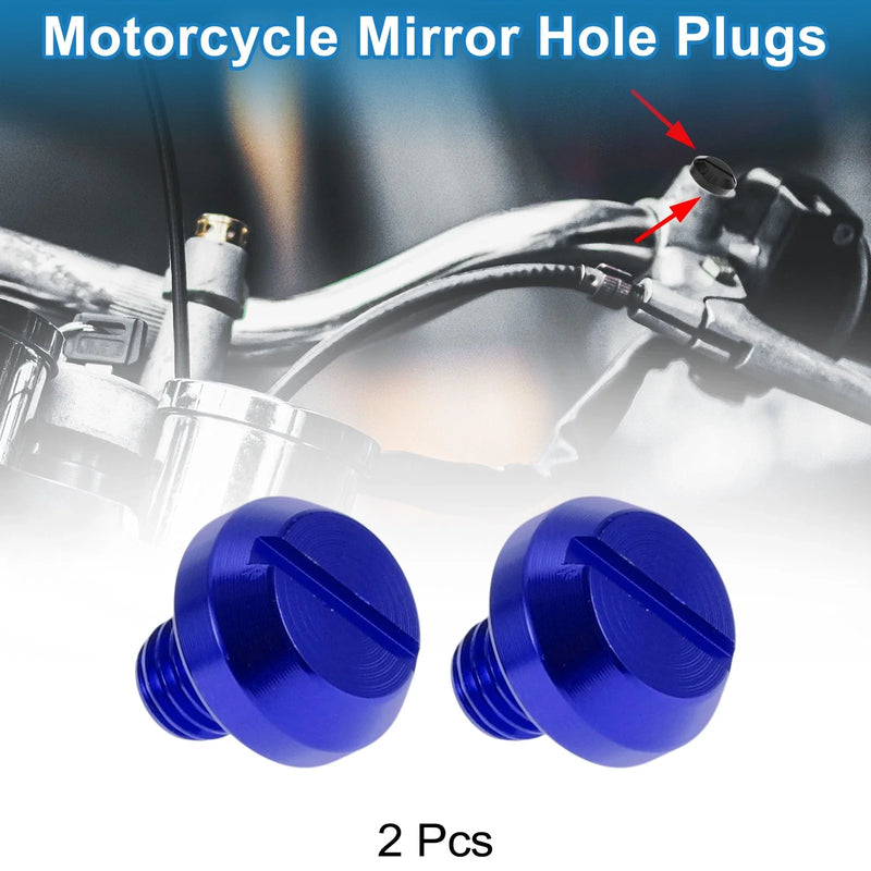 Motorcycle Mirror Hole Plugs / M8x1.25 / Motorcycle Screws Blue