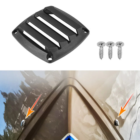Boat Marine 2 x Air Exhaust Ventilator Louvered Grille Cover Black
