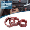 Chevy Malibu (17-22) Red 3 x Console Audio Volume Knob Ring Cover