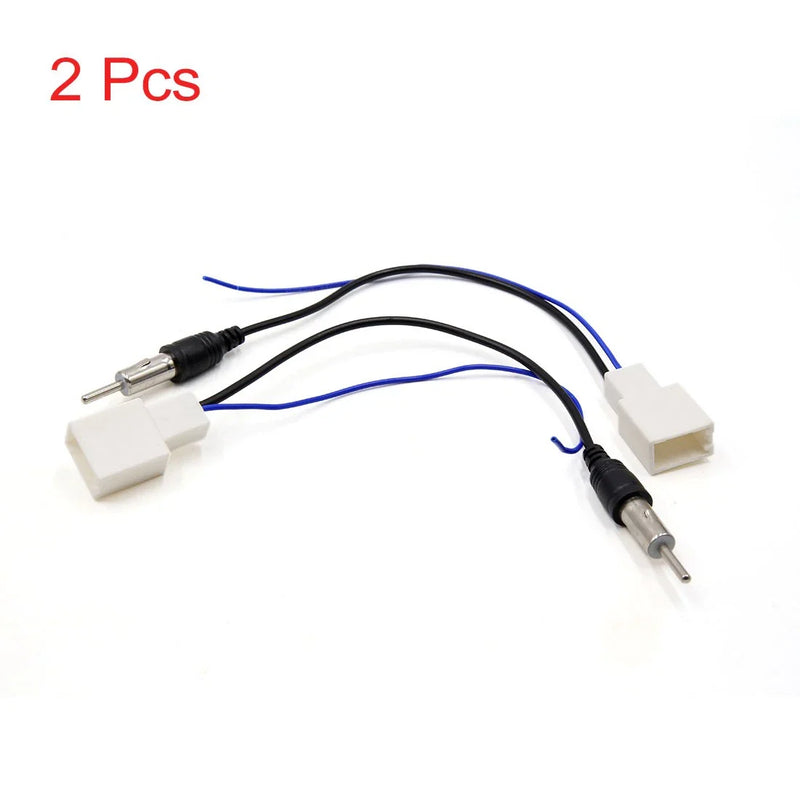 Toyota 2 x White Blue FM Radio Stereo Connector Antenna Adapter Cable