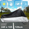 XL Rain Dust Motorcycle Cover Black+Silver Outdoor Waterproof UV Protector