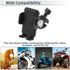 Motorcycle Phone Mount Holder 4.7–7.2 Phones Aluminum Alloy Black