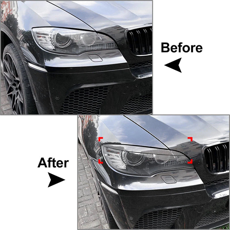BMW X6 E71 E76M X5M E70 Headlight Eyebrow Covers (2008-2019)