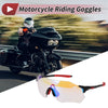 Motorcycle Riding Light Blue Lens Red Frame PC TPU Goggles
