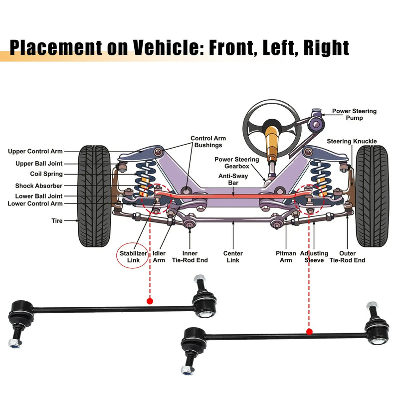 Dodge Caliber 2x Front Sway Bar Links (2009-2012)