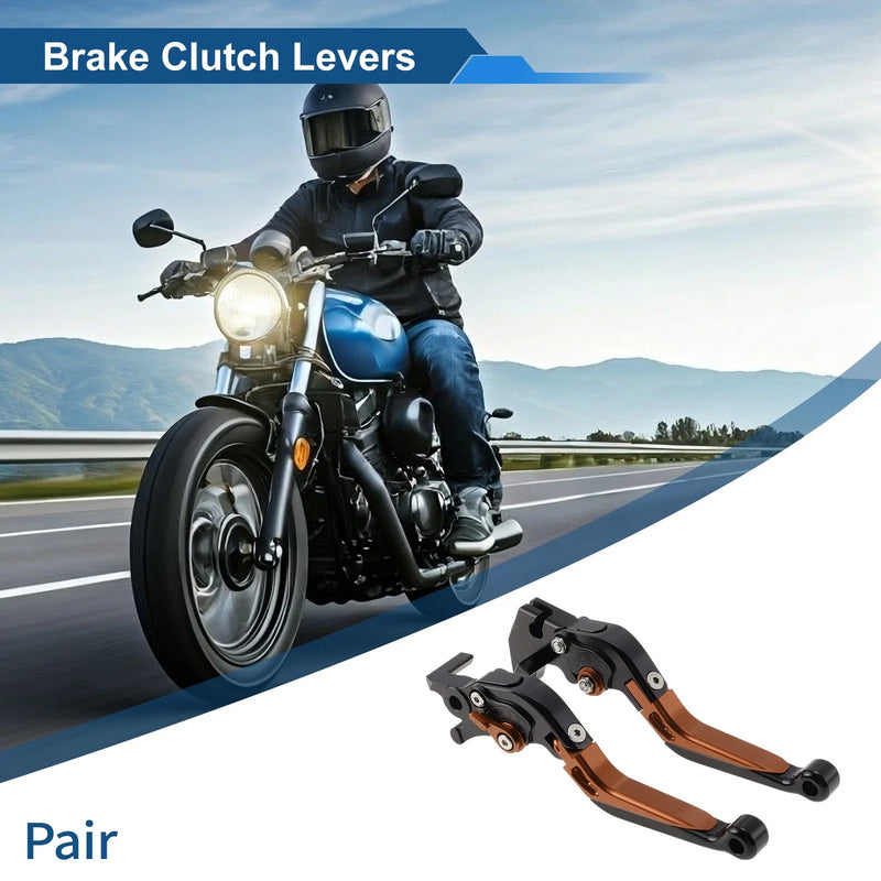 Yamaha MT125 Black Orange Adjustable Short Long Brake Clutch Levers