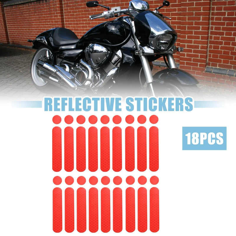 Helmet for Bicycle Motorcycle Red 18pcs Reflective Safety Stickers PET