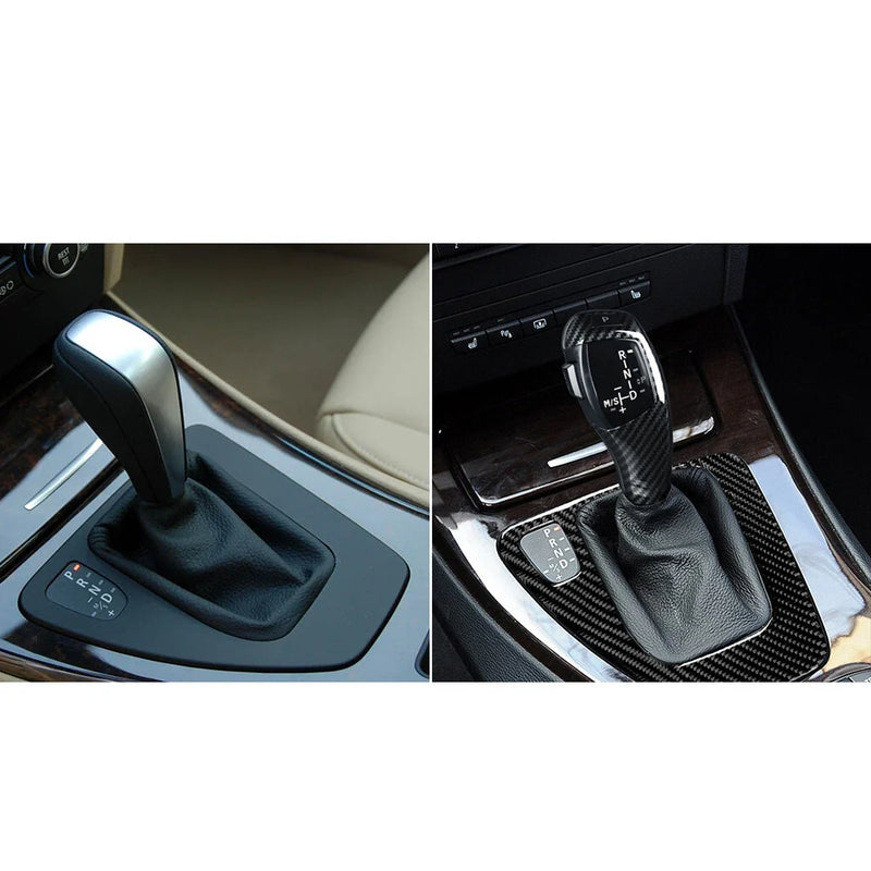 BMW 3 Series E90 E91 E92 06-09 LHD Carbon Gear Shift Knob & Panel Cover Trim