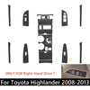 Toyota Highlander RHD Matte Carbon Fiber Interior Stickers (2008–2013)