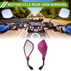 Motorcycle M10x1.25 Rear View Mirrors Polygonal Shape Purple Iron Plastic