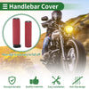 Motorcycle Handlebar Grips 25mm Cover Kit TPU Dark Red