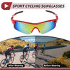 Set Motorcycle Riding Goggles Red Lens Red Frame PC Cycling Sunglasses