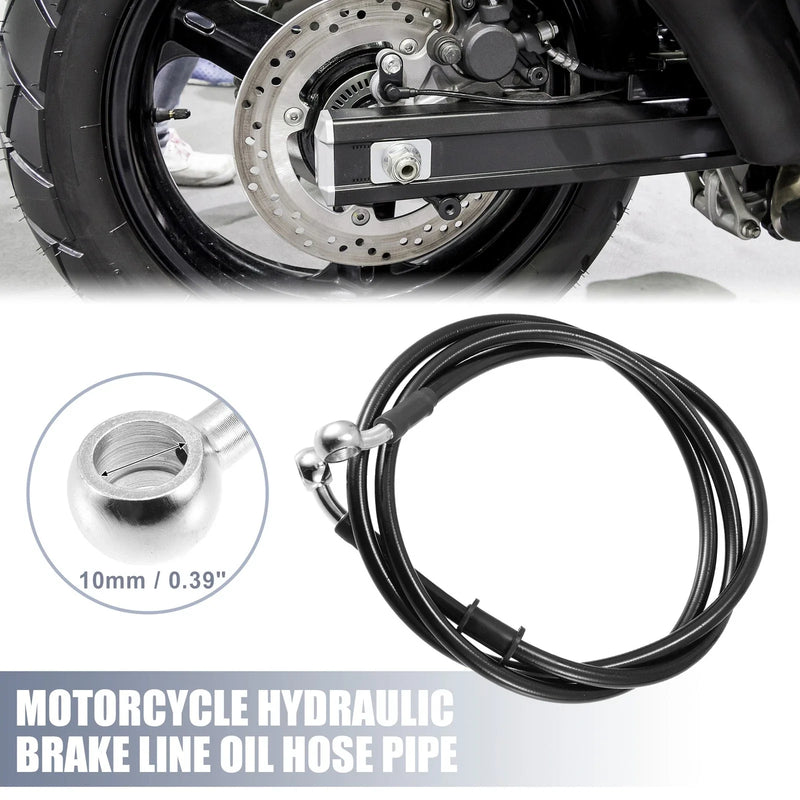 Brake Line / 55.12" Length 10mm ID / Motorcycle Hydraulic Brake Line Oil Hose Cable Black