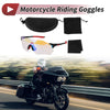 Motorcycle Riding Light Blue Lens Red Frame PC TPU Goggles
