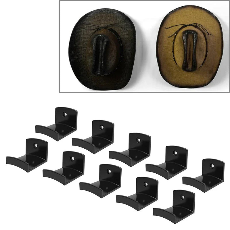 Wall 10 x Cowboy Hat Rack Wide Brim Hanger Adhesive Hat Hooks