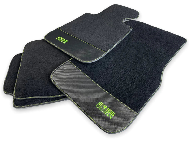 BMW 3 Series E46 Carbon Fiber Leather Design Floor Mats (1998-2006)