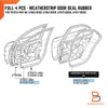 Toyota Corolla ZZE Altis Front & Rear Door Rubber Seal Weatherstrip (01-08)
