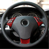 BMW 5 Series E60 E61 5 x Red Carbon Fiber Steering Wheel Knob Covers (2004-2010)