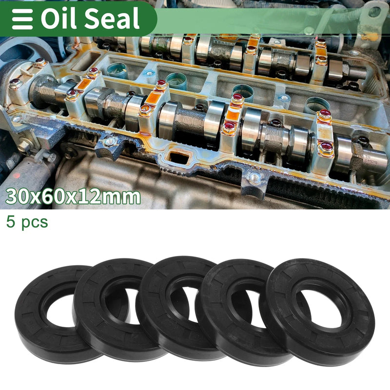 Oil Seal 30x60x12mm NBR Black 5 Pcs