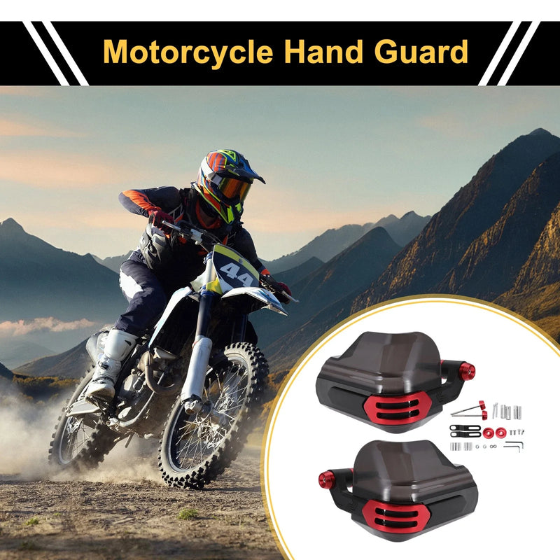 Motorcycle Set / 1 / Universal Hand Guard Knuckle Protector Red