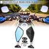 M6 Motorcycle Black Silver Tone Aluminum Mirrors / Rear View / Handlebar
