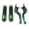 Kawasaki ZX6 ZX9 636R Green Extendable Brake Clutch Lever Grip Set (2000-2009)
