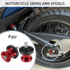 Pair Motorbike Swingarm Spools 6mm CNC Swing Arm Spools Slider Stand Red